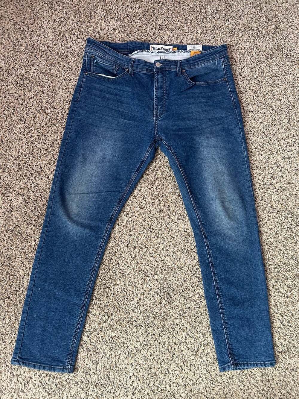 Tailor Vintage Canaan Slim Fit Comfort Stretch Jeans Size 38x32 Blue